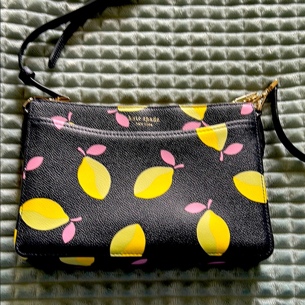 NWT kate spade ♠️ Blue Multi Margaux Lemons 🍋 medium convertible crossbo…